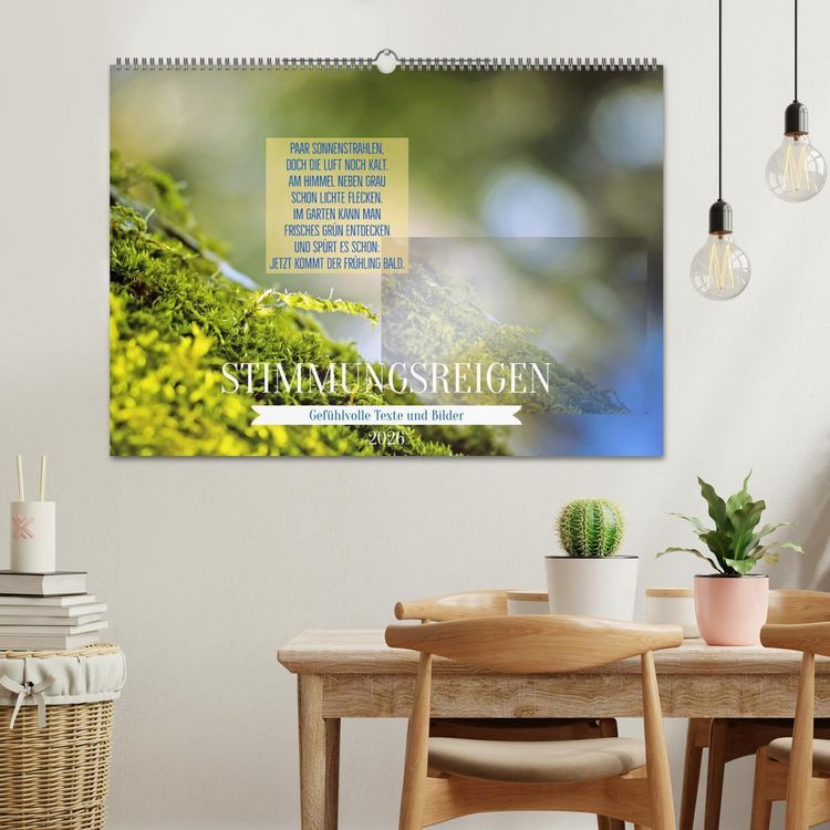 Produktbild: Stimmungsreigen Gef&uuml;hlvolle Texte und Bilder (Wandkalender 2026 DIN A2 quer), CALVENDO Monatskalender
