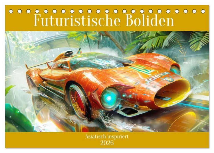 Produktbild: Futuristische Boliden - Asiatisch inspiriert (Tischkalender 2026 DIN A5 quer), CALVENDO Monatskalender