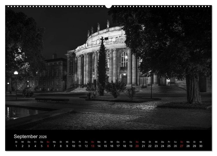 Produktbild: Stuttgart bei Nacht (Wandkalender 2026 DIN A2 quer), CALVENDO Monatskalender