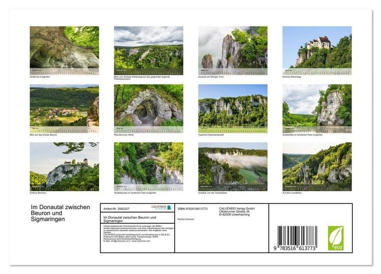 Produktbild: Im Donautal zwischen Beuron und Sigmaringen (Wandkalender 2026 DIN A4 quer), CALVENDO Monatskalender
