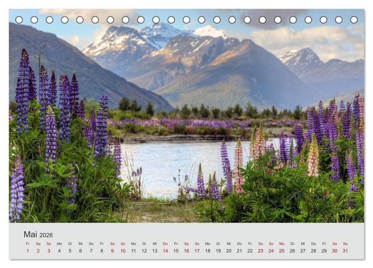 Produktbild: Neuseeland - Eine fotografische Rundreise von Nord nach S&uuml;d (Tischkalender 2026 DIN A5 quer), CALVENDO Monatskalender