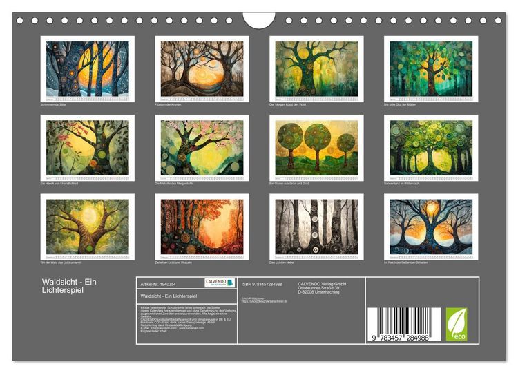 Produktbild: Waldsicht - Ein Lichterspiel (Wandkalender 2026 DIN A4 quer), CALVENDO Monatskalender