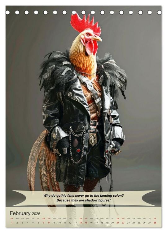 Produktbild: Funny animals in gothic style (Desk Calendar 2026 DIN A5 portrait), CALVENDO 12 Month DeskCalendar