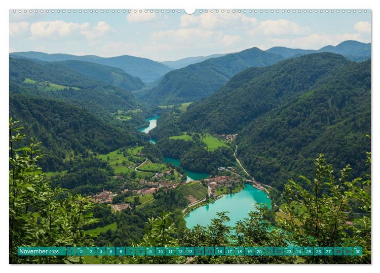 Produktbild: Reise durch das Soca-Tal - Unterwegs im sch&ouml;nen Slowenien (hochwertiger Premium Wandkalender 2026 DIN A2 quer), Kunstdruck in Hochglanz