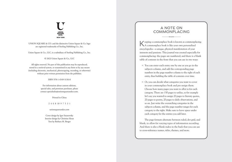 Produktbild: The Commonplace Book