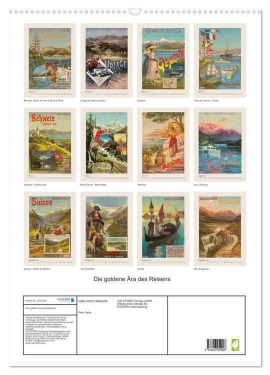 Produktbild: Die goldene &Auml;ra des Reisens (Wandkalender 2027 DIN A2 hoch), CALVENDO Monatskalender