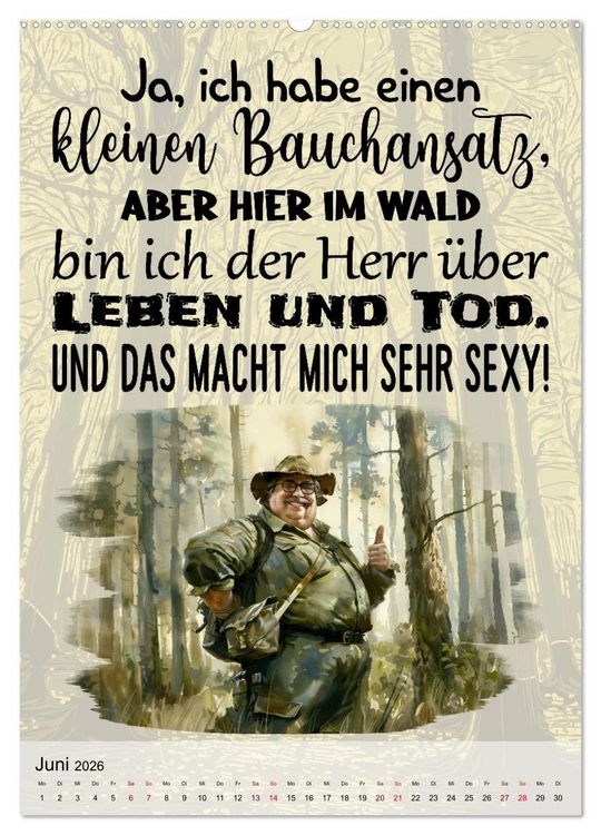 Produktbild: J&auml;gerspr&uuml;che (Wandkalender 2026 DIN A2 hoch), CALVENDO Monatskalender