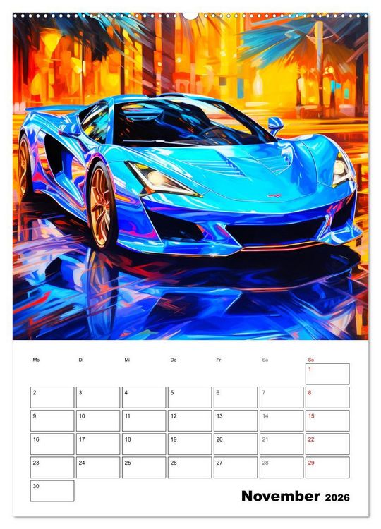Produktbild: Sportauto Paintings (Wandkalender 2026 DIN A2 hoch), CALVENDO Monatskalender