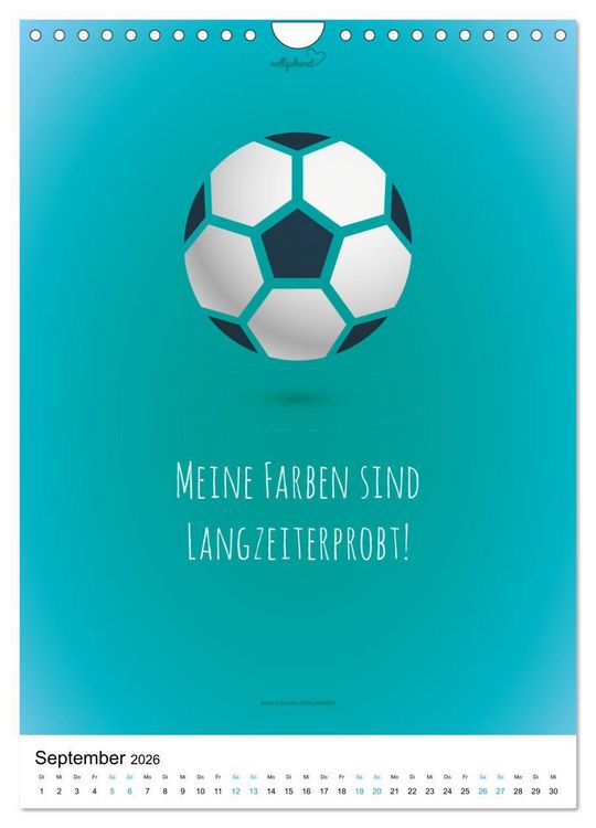Produktbild: vollgeherzt: Der lustige Zitate-Wandkalender f&uuml;r Fu&szlig;ballfans und Sportbegeisterte! (Wandkalender 2026 DIN A4 hoch), CALVENDO Monatskalender