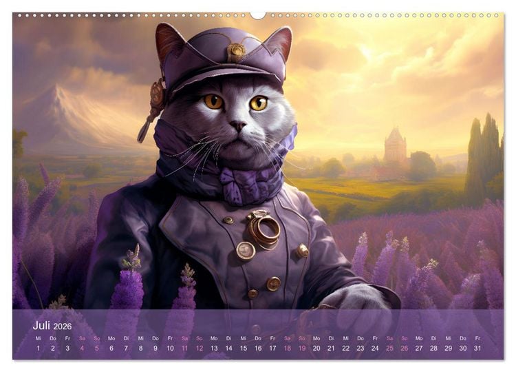 Produktbild: Charaktiere Katzen dieser Welt (Wandkalender 2026 DIN A2 quer), CALVENDO Monatskalender