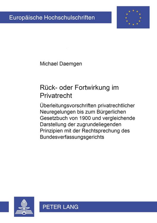 Produktbild: R&uuml;ck- oder Fortwirkung im Privatrecht