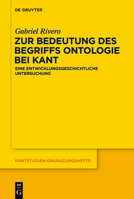 Produktbild: Zur Bedeutung des Begriffs Ontologie bei Kant
