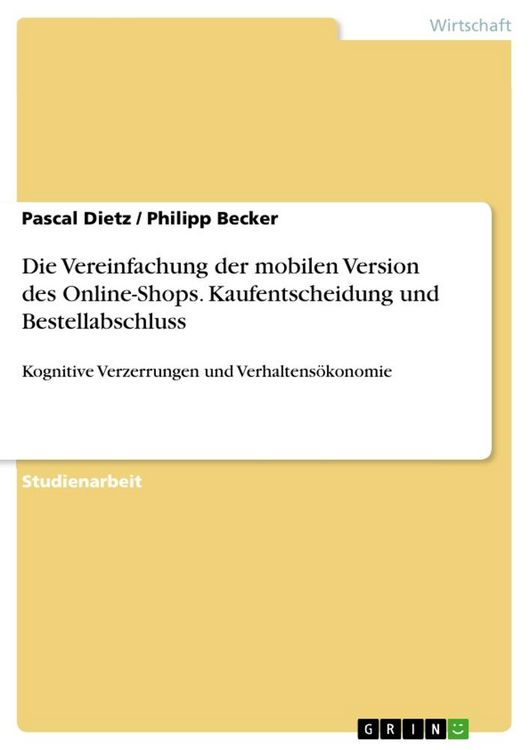 Produktbild: Die Vereinfachung der mobilen Version des Online-Shops. Kaufentscheidung und Bestellabschluss