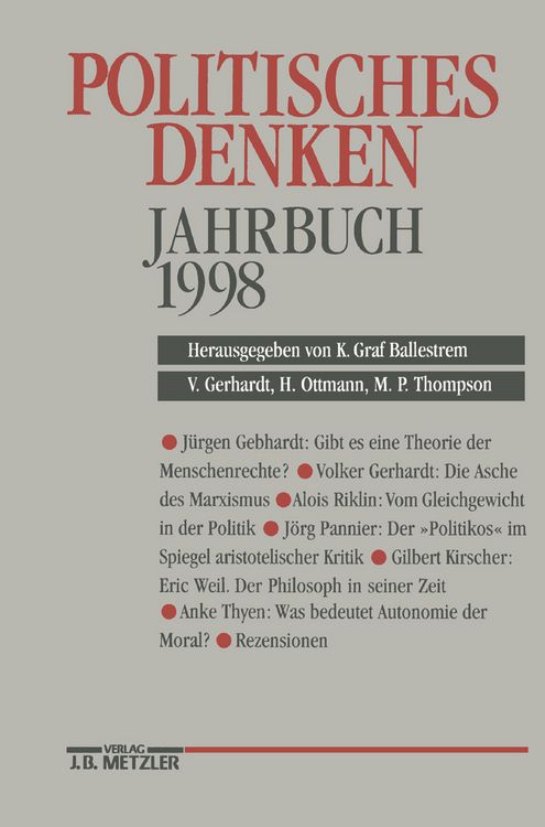 Produktbild: Politisches Denken. Jahrbuch 1998