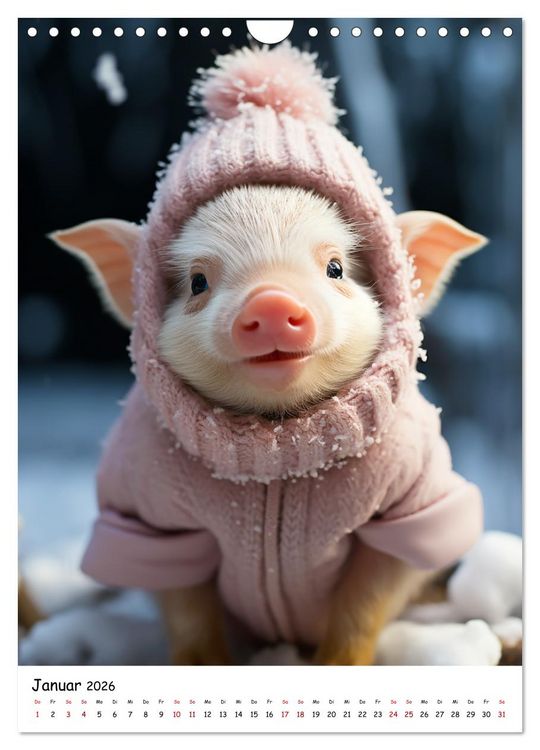 Produktbild: Gl&uuml;cksschweinchen (Wandkalender 2026 DIN A4 hoch), CALVENDO Monatskalender