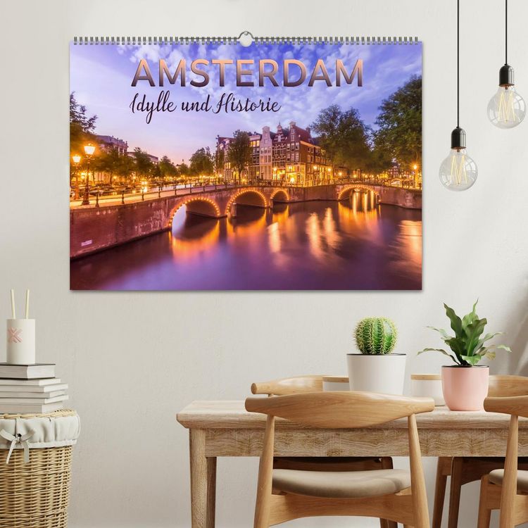 Produktbild: AMSTERDAM Idylle und Historie (Wandkalender 2026 DIN A2 quer), CALVENDO Monatskalender