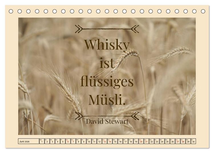 Produktbild: Whisky-Weisheiten (Tischkalender 2026 DIN A5 quer), CALVENDO Monatskalender