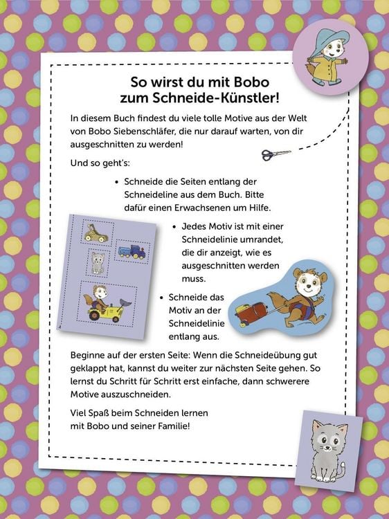 Produktbild: Bobo Siebenschl&auml;fer Mein erstes Ausschneidebuch
