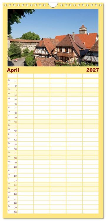 Produktbild: Familienplaner 2027 - Rothenburg ob der Tauber - Mittelalter in Mittelfranken mit 5 Spalten (Wandkalender, 21 x 45 cm) CALVENDO