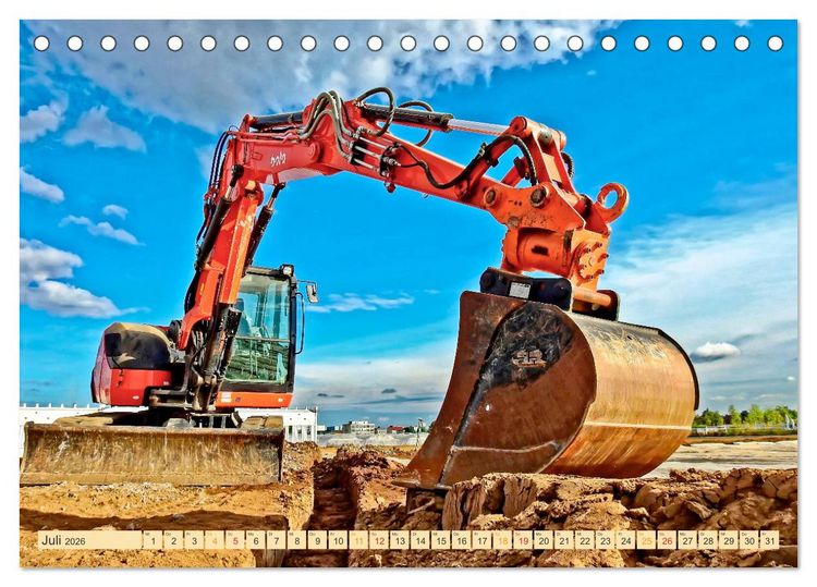 Produktbild: Bagger - kraftvolle Arbeitsmaschinen (Tischkalender 2026 DIN A5 quer), CALVENDO Monatskalender
