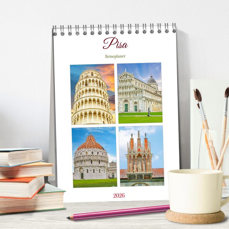 Produktbild: Pisa - Reiseplaner (Tischkalender 2026 DIN A5 hoch), CALVENDO Monatskalender
