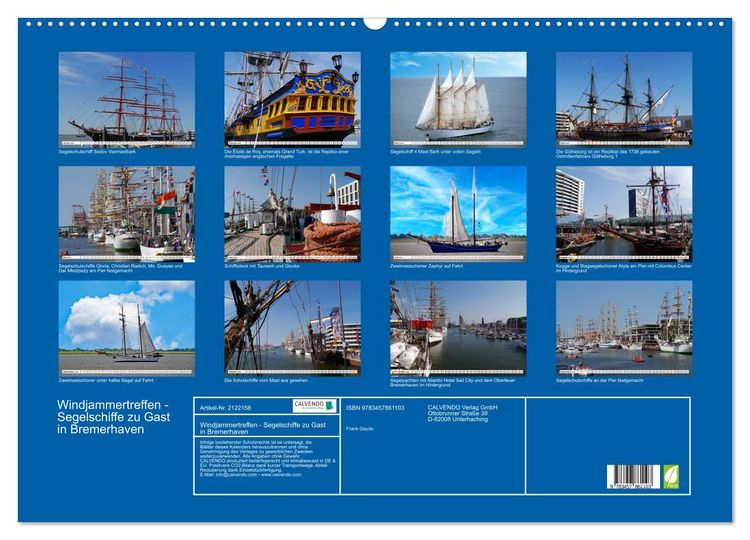 Produktbild: Windjammertreffen - Segelschiffe zu Gast in Bremerhaven (Wandkalender 2026 DIN A2 quer), CALVENDO Monatskalender
