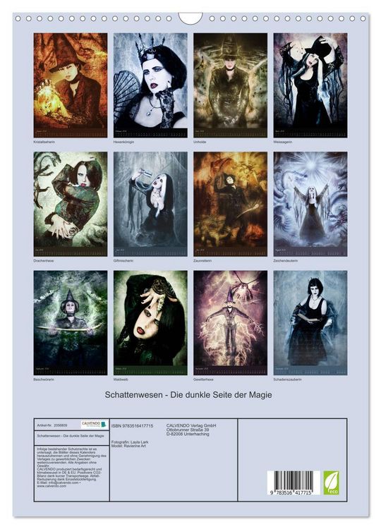 Produktbild: Schattenwesen - Die dunkle Seite der Magie (Wandkalender 2026 DIN A3 hoch), CALVENDO Monatskalender