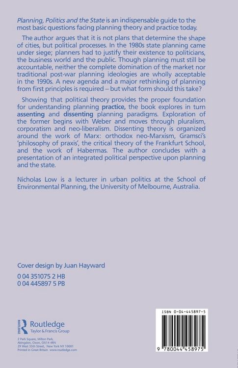 Produktbild: Planning, Politics and the State