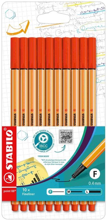 Produktbild: STABILO Fineliner point 88 rot 10er Set