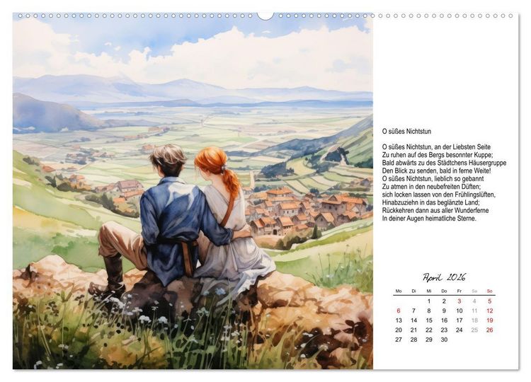 Produktbild: Gedichte von Theodor Storm (hochwertiger Premium Wandkalender 2026 DIN A2 quer), Kunstdruck in Hochglanz