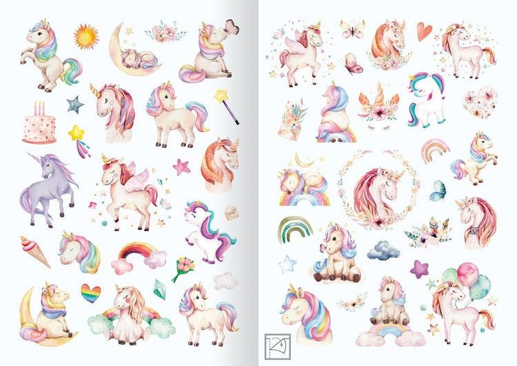 Produktbild: Meine Aquarell-Sticker &ndash; Einh&ouml;rner