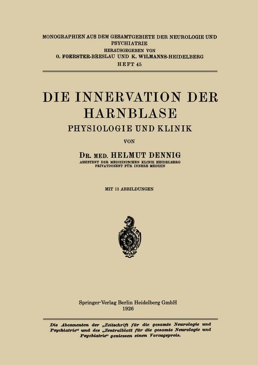 Produktbild: Die Innervation der Harnblase