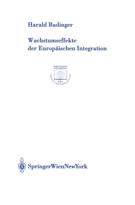 Produktbild: Wachstumseffekte der europ&auml;ischen Integration