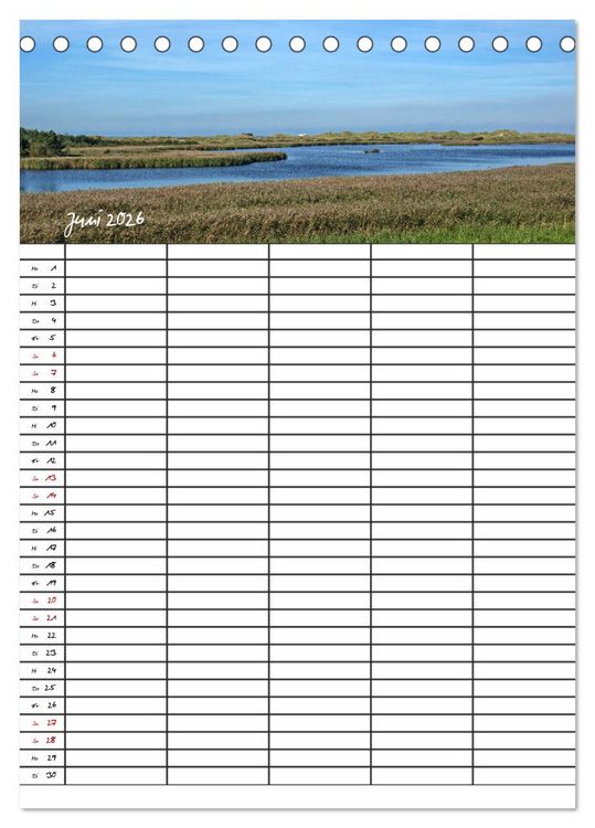Produktbild: St. Peter Ording Familienplaner (Tischkalender 2026 DIN A5 hoch), CALVENDO Monatskalender