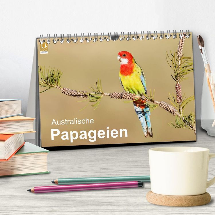 Produktbild: Australische Papageien (Tischkalender 2026 DIN A5 quer), CALVENDO Monatskalender