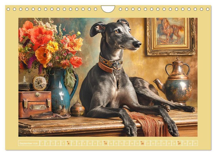 Produktbild: Windhunde. Seelenfl&uuml;sterer zwischen Anmut, Tempo und Stille (Wandkalender 2026 DIN A4 quer), CALVENDO Monatskalender