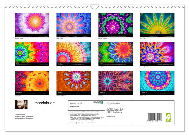 Produktbild: mandala-art (Wandkalender 2026 DIN A3 quer), CALVENDO Monatskalender