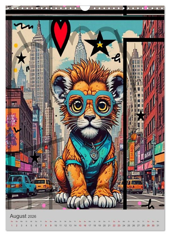 Produktbild: Coole Tiere der Pop Art (Wandkalender 2026 DIN A3 hoch), CALVENDO Monatskalender