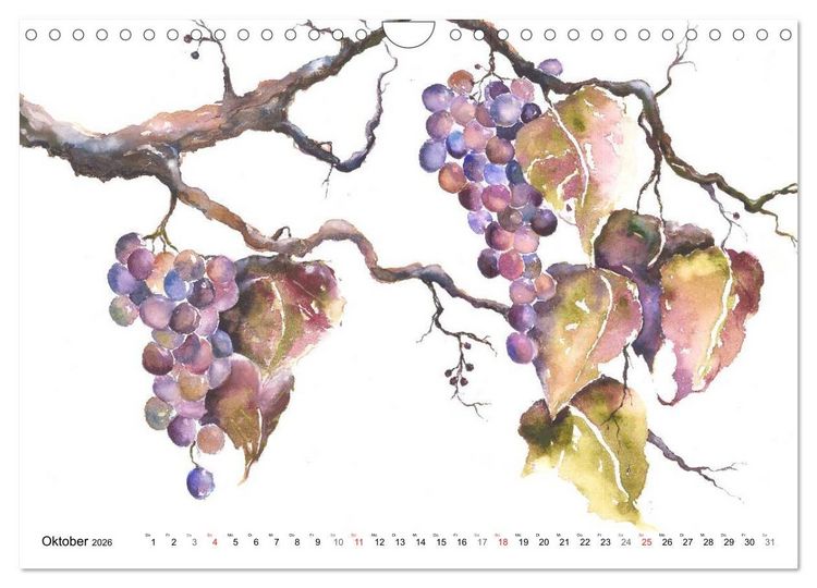 Produktbild: Obst Aquarelle (Wandkalender 2026 DIN A4 quer), CALVENDO Monatskalender