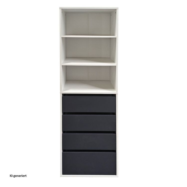 Produktbild: HTI-Living HTI-Living Schrank mit 4 Schubladen und 3 offenen F&auml;chern Wei&szlig;/Grau
