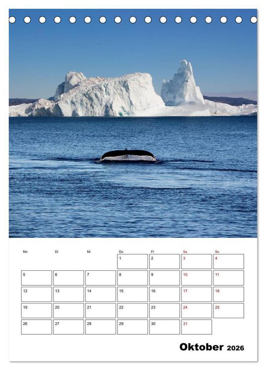 Produktbild: Die Eisberge von Ilulissat (Tischkalender 2026 DIN A5 hoch), CALVENDO Monatskalender
