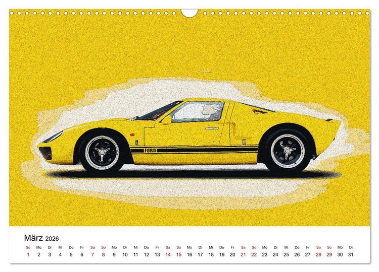 Produktbild: Car Art Edition Sportwagenlegenden (Wandkalender 2026 DIN A3 quer), CALVENDO Monatskalender