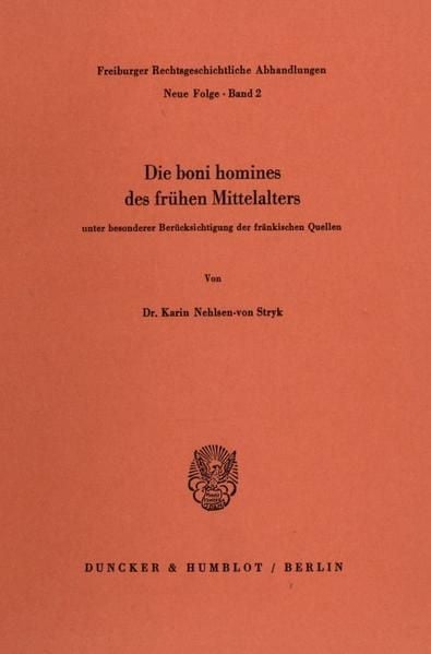 Produktbild: Die boni homines des fr&uuml;hen Mittelalters,