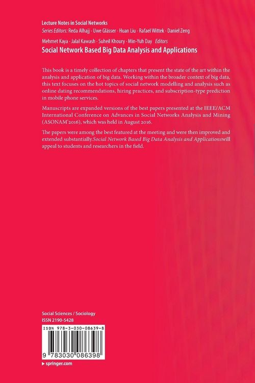 Produktbild: Social Network Based Big Data Analysis and Applications