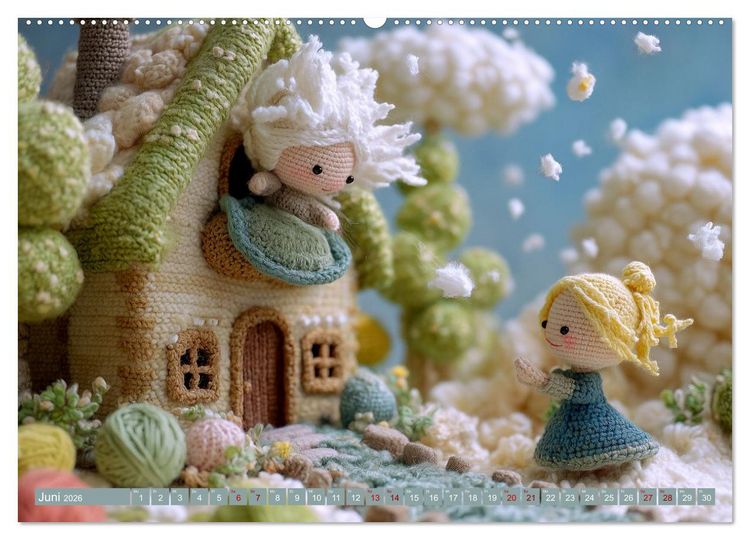Produktbild: Amigurumi M&auml;rchenstunde nach den Gebr&uuml;dern Grimm (Wandkalender 2026 DIN A2 quer), CALVENDO Monatskalender