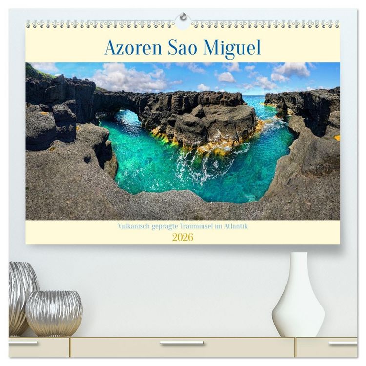 Produktbild: Sao Miguel Azoren - Vulkanisch gepr&auml;gte Trauminsel im Atlantik (hochwertiger Premium Wandkalender 2026 DIN A2 quer), Kunstdruck in Hochglanz