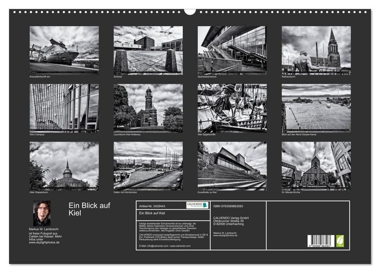 Produktbild: Ein Blick auf Kiel (Wandkalender 2027 DIN A2 quer), CALVENDO Monatskalender