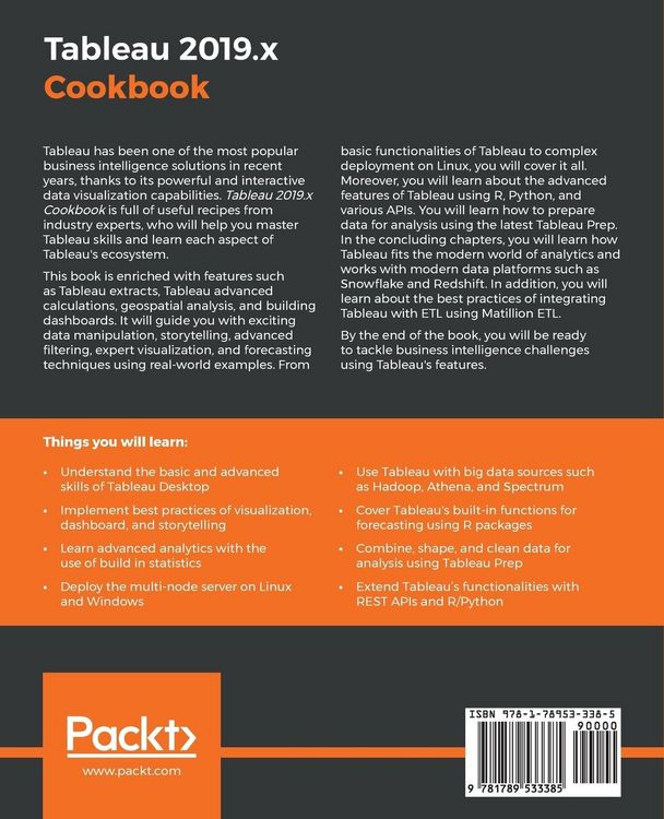 Produktbild: Tableau 2019.x Cookbook