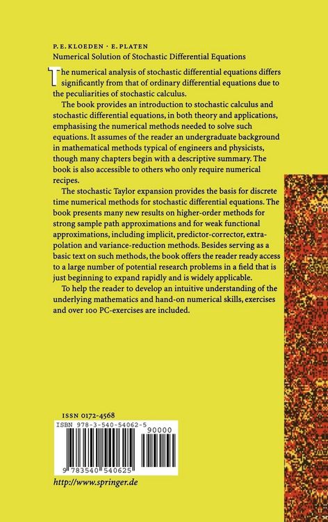Produktbild: Numerical Solution of Stochastic Differential Equations