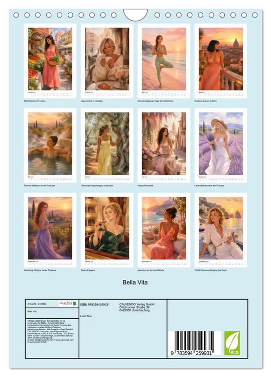 Produktbild: Bella Vita (Wandkalender 2027 DIN A4 hoch), CALVENDO Monatskalender
